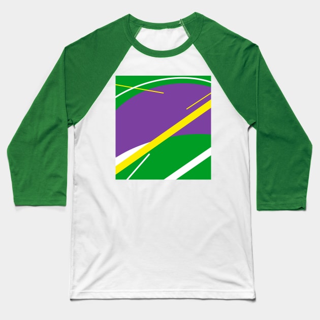 Mardi Gras abstract Baseball T-Shirt by Stephanie Kennedy 